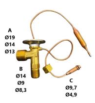 PARTES AIRE ACONDICIONADO VE-087 - VALVULA DE EXPANSION DE ''L''