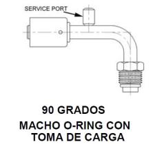 PARTES AIRE ACONDICIONADO RAC-SB1421-3 - RACOR 90º MACHO ORING T/CARGA ACERO ESTANDAR ROSCA=5/8-18 R6